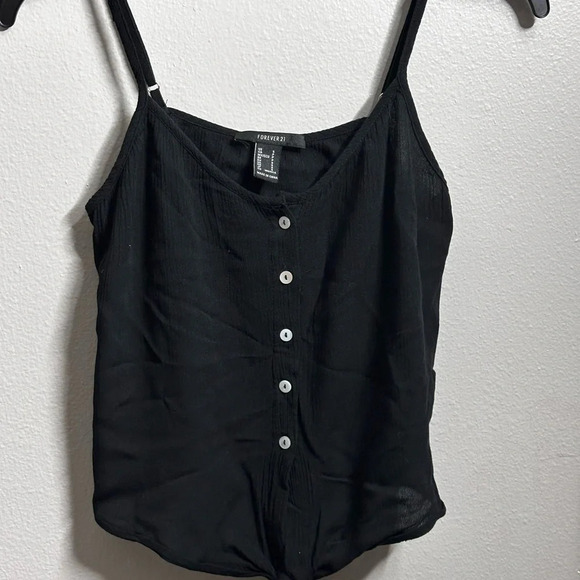 Forever 21 Women Casual‎ Black Knot Top Blouse Size Small. - Picture 2 of 8